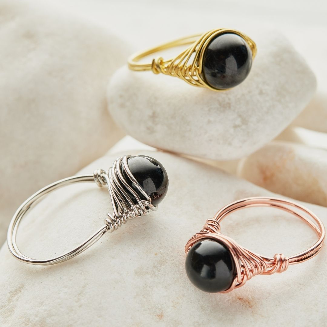 Natural Black Tourmaline Gemstone Ring