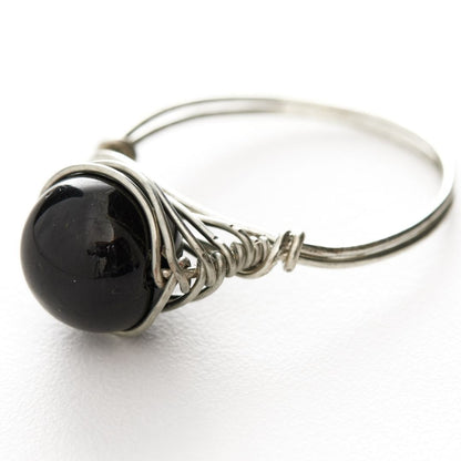 Natural Black Tourmaline Gemstone Ring