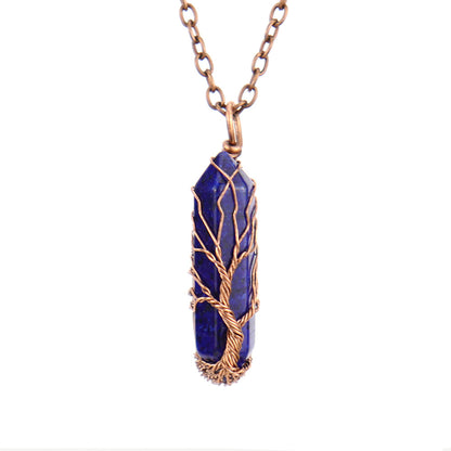 Handmade Rainbow Quartz Tree of Life Necklace 🌈✨ Spiritual Healing Crystal Jewelry
