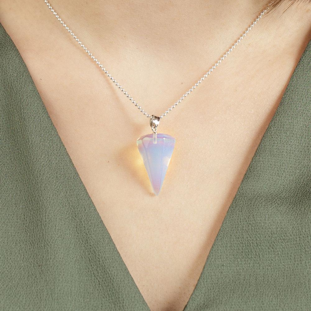 Hexagon Crystal Pendulum Necklace