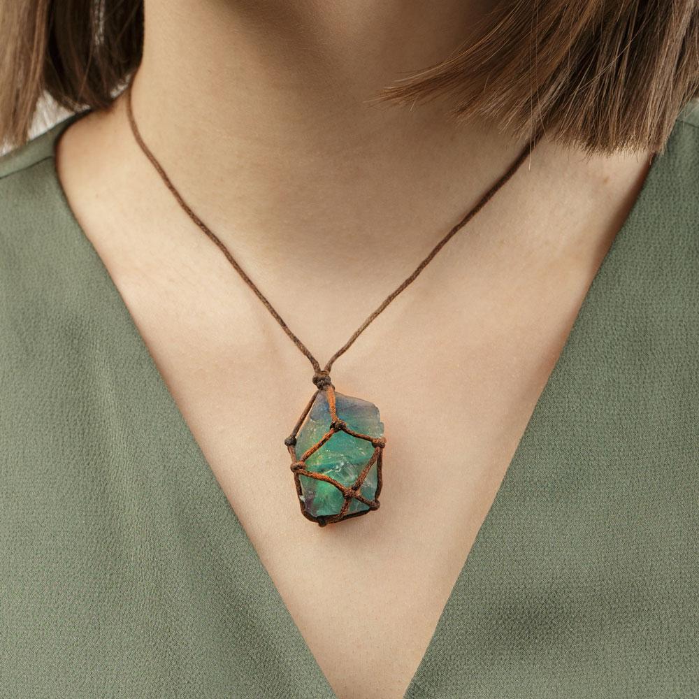 Raw Aquatic Fluorite Necklace