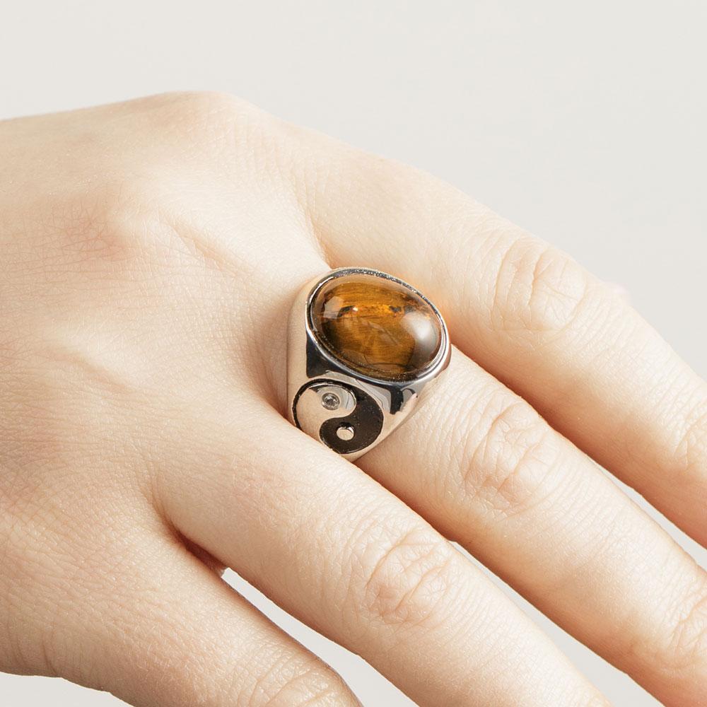 Power Tiger's Eye Gemstone Ring