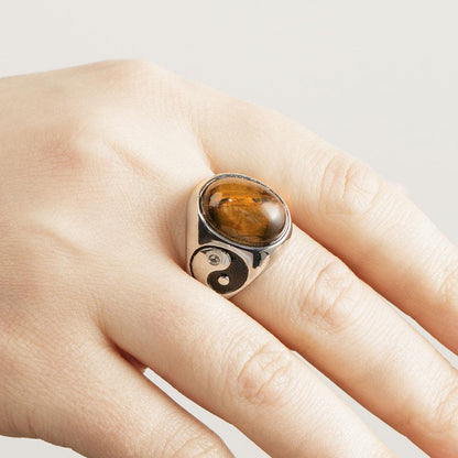 Power Tiger's Eye Gemstone Ring