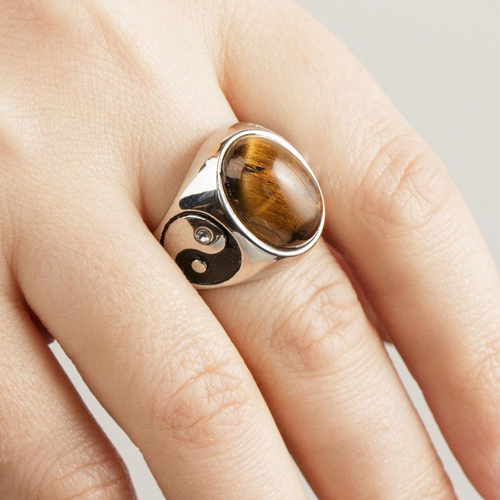 Power Tiger's Eye Gemstone Ring