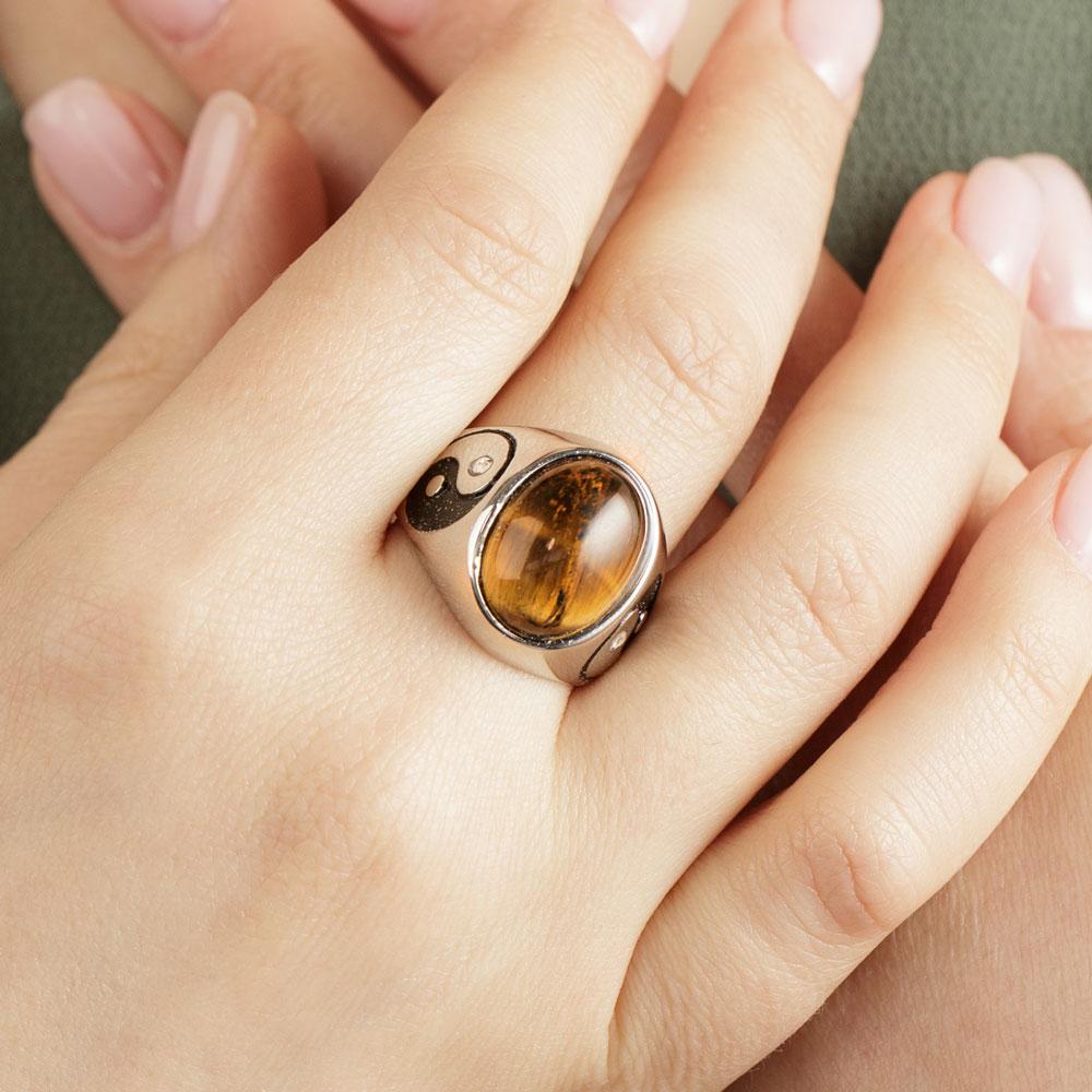 Power Tiger's Eye Gemstone Ring