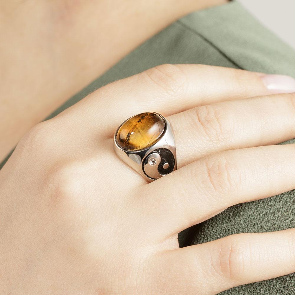 Power Tiger's Eye Gemstone Ring