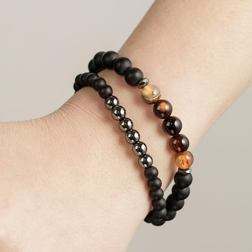 Balancing Hematite & Agate Bracelet Set
