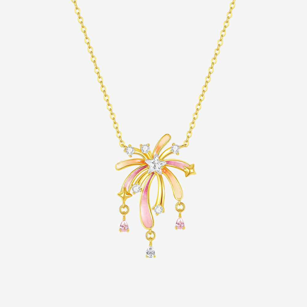 Romantic Luminous Fireworks Necklace in S925 Silver — The Perfect Gift