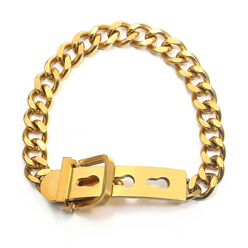 Chunky Belt Buckle Bracelet