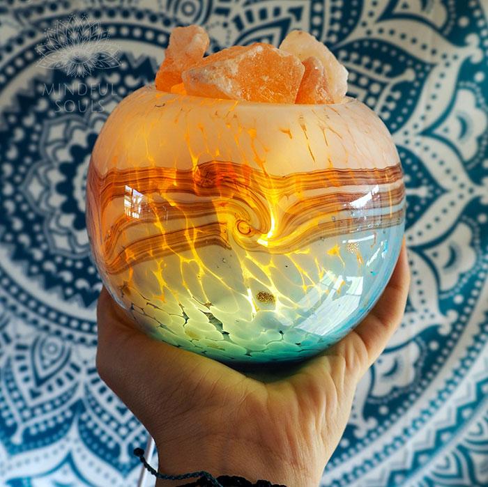 Blown Glass Himalayan Salt Lamp