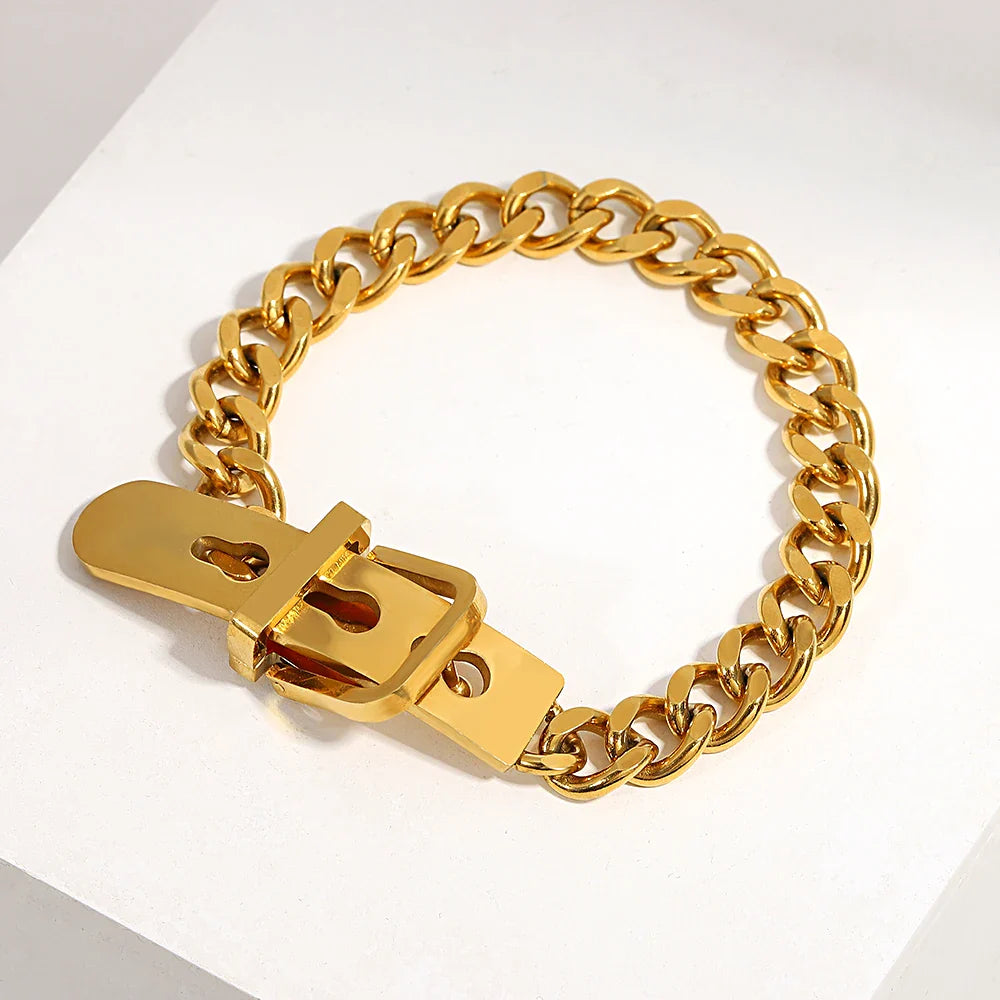 Chunky Belt Buckle Bracelet