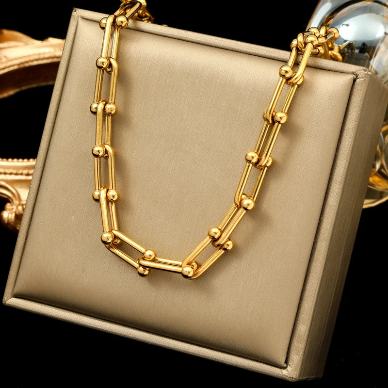 Gold Beaded Link Collection
