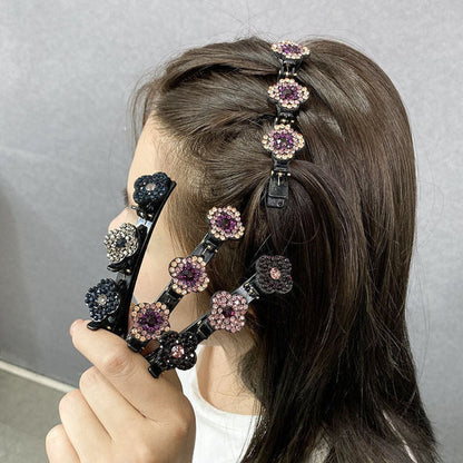 Atropo Crystal Stone Braided Hair Clips(4Pcs)