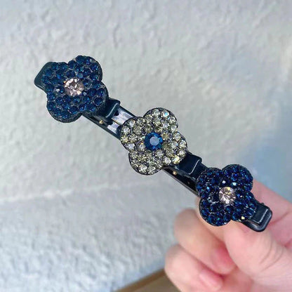 Atropo Crystal Stone Braided Hair Clips(4Pcs)