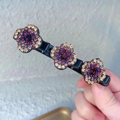 Atropo Crystal Stone Braided Hair Clips(4Pcs)