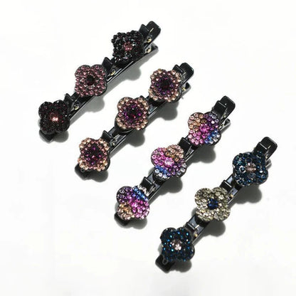 Atropo Crystal Stone Braided Hair Clips(4Pcs)
