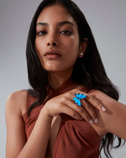 Crystal Haze Large Cocktail Ring