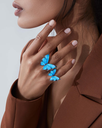 Crystal Haze Large Cocktail Ring
