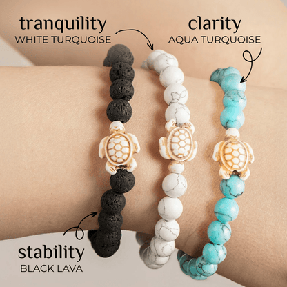 Turquoise Handmade Sea Turtle Couple Bracelet