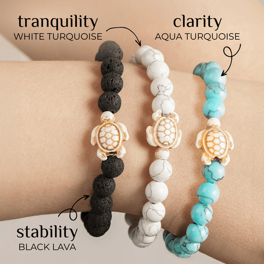 Turquoise Handmade Sea Turtle Couple Bracelet