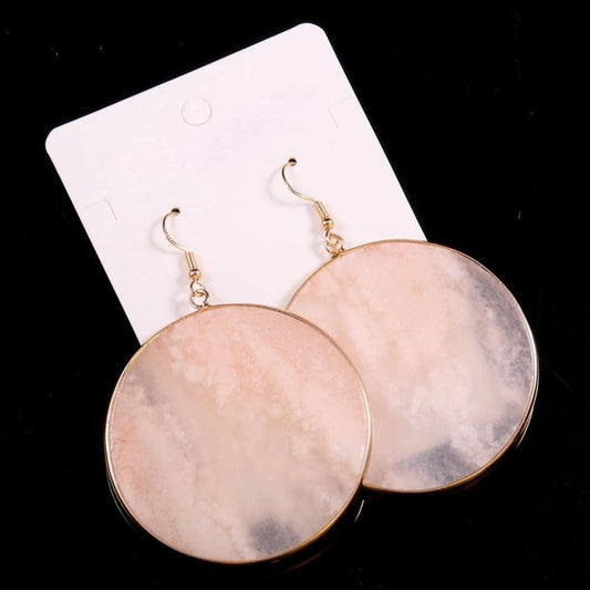 Pink Aventurine Crystal Round Earrings
