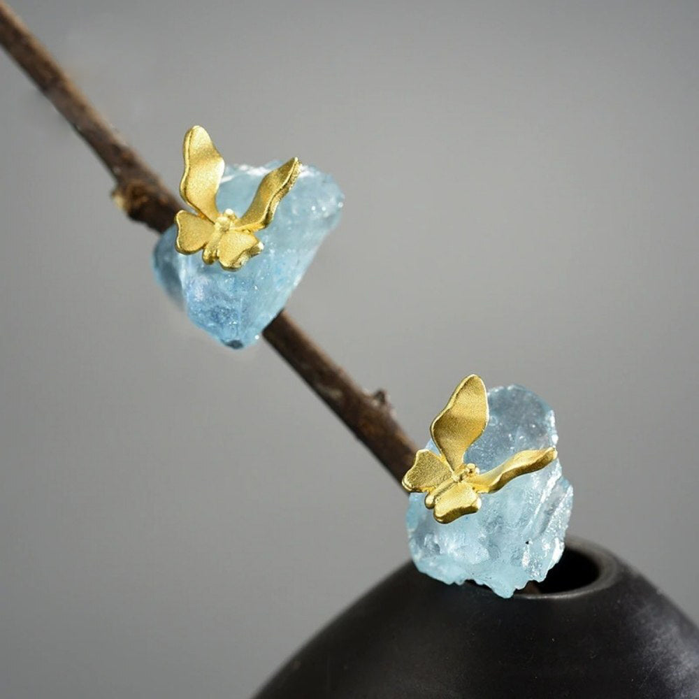 Butterfly Aquamarine Earrings