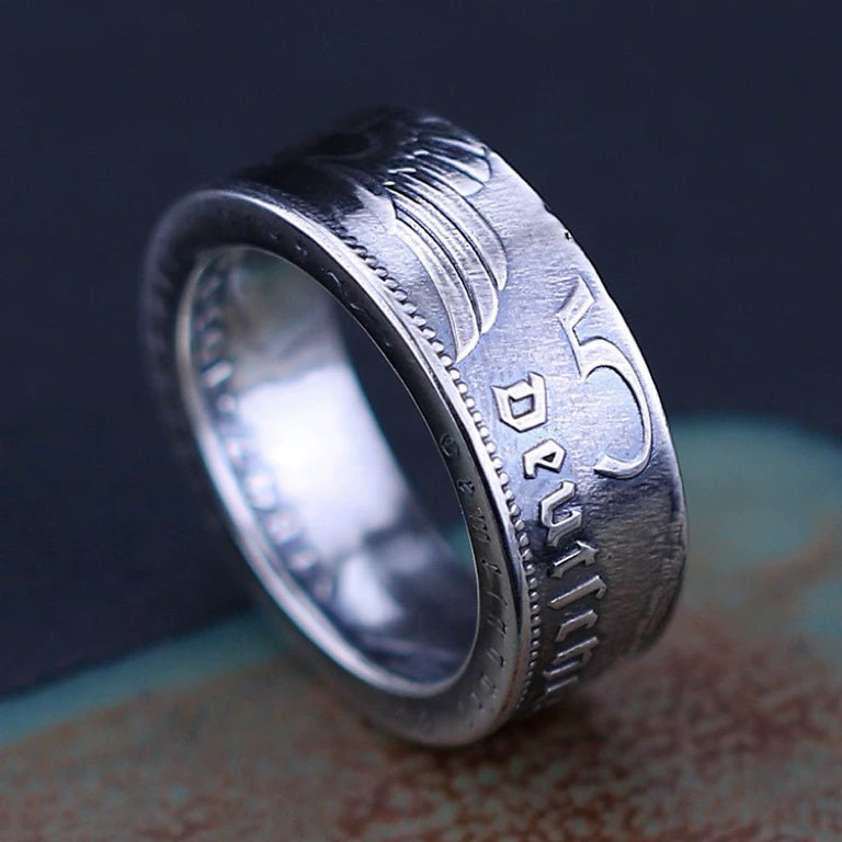 German Mark Silver Coin Ring & Bangle – Adjustable Open Design | One Size Fits Most