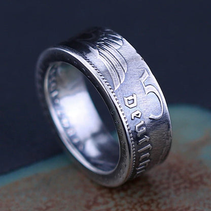 German Mark Silver Coin Ring & Bangle – Adjustable Open Design | One Size Fits Most