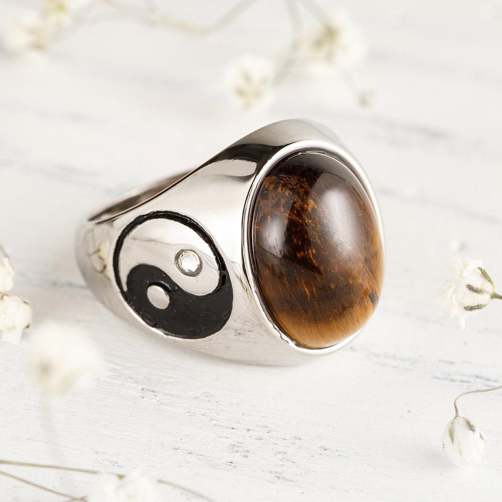 Power Tiger's Eye Gemstone Ring