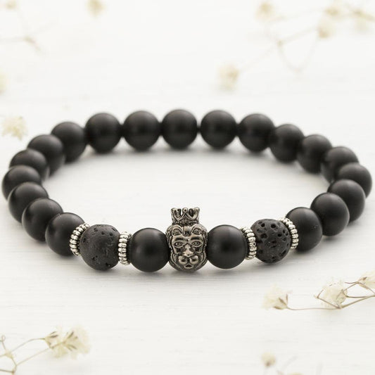 Black Agate Lion Bracelet