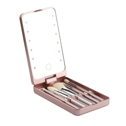 💖Hot Sale 50% OFF💖Travel Makeup Brush Set with LED light