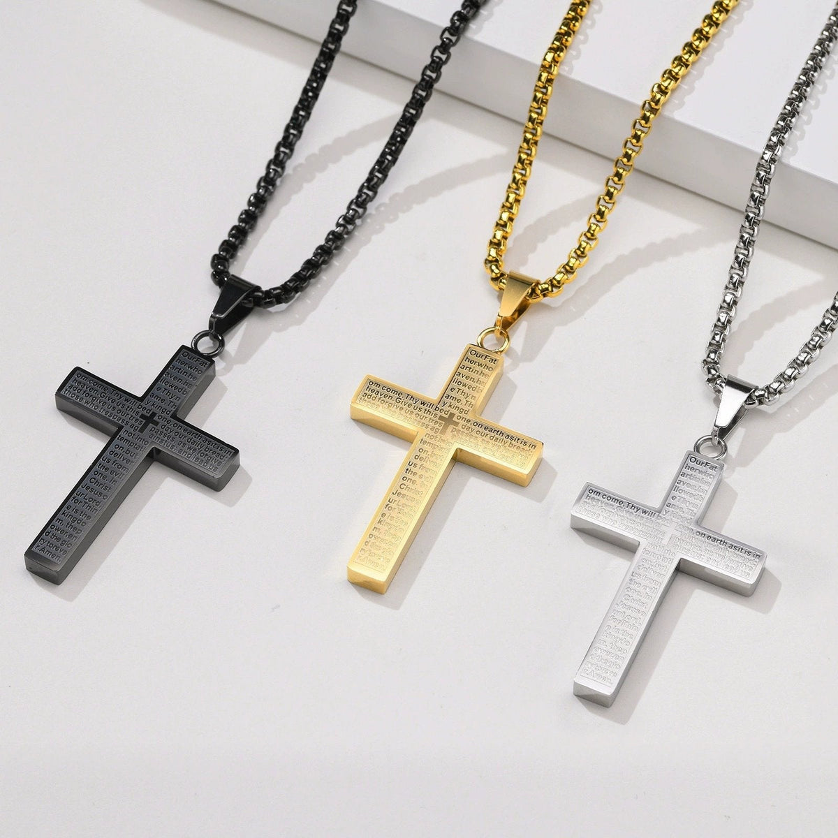 🎉Lord's Prayer Scibble Cross Necklace🎉