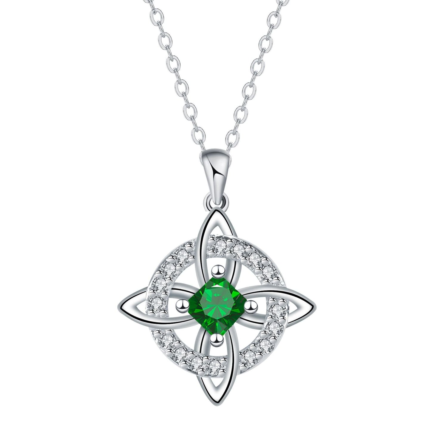 ✨ Mystical Birthstone Witches Knot Necklace – Natural Crystal 🔮💞Protect Your Loved Ones
