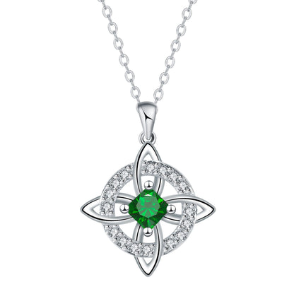 ✨ Mystical Birthstone Witches Knot Necklace – Natural Crystal 🔮💞Protect Your Loved Ones