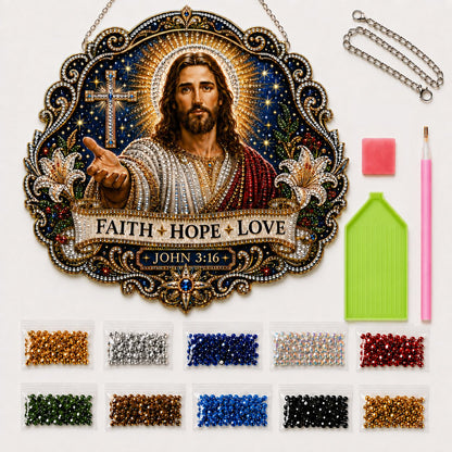 🔥LAST DAY 49% OFF - ✝️✨Jesus Diamond Art Hanging Ornament Kit