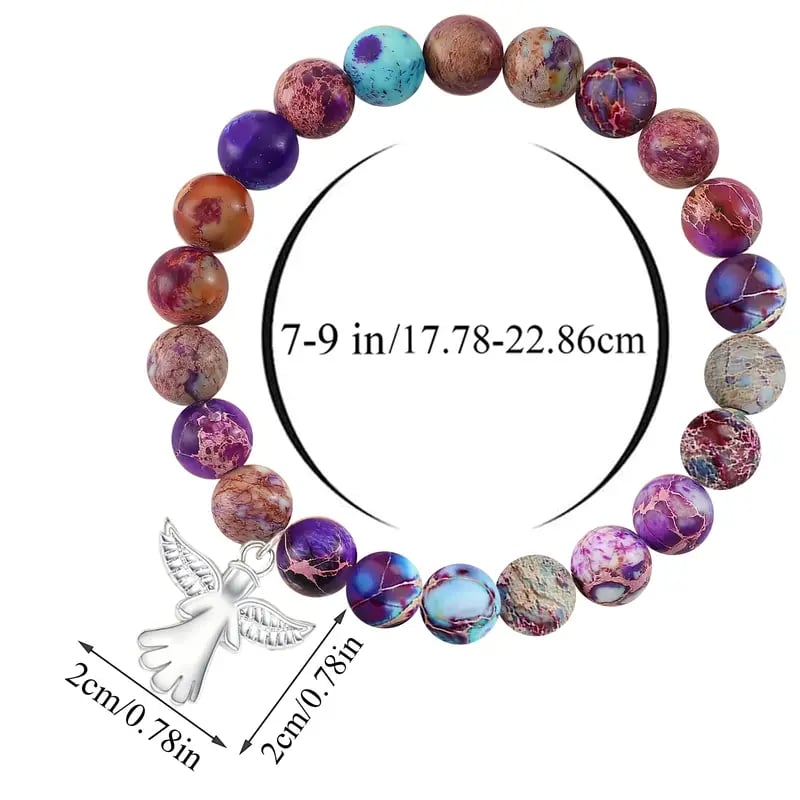 🎁Last Day 75% OFF - Memorial Gifts Angel Wings Healing Crystal Bracelet