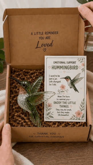 🌸🐝🦛 Emotional Support Glass Animal Gift Set – A Meaningful Little Reminder That You Matter 💕