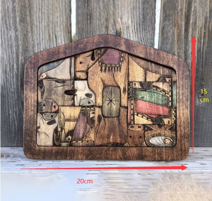 Handmade Wooden Nativity Puzzle❤️