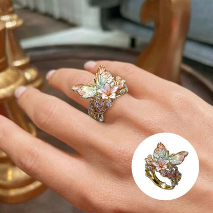(🔥HOT SALE NOW 49% OFF) - Butterfly Flower Ring