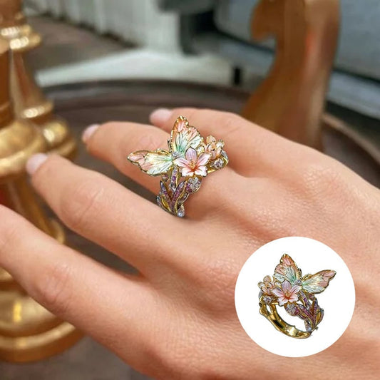 (🔥HOT SALE NOW 49% OFF) - Butterfly Flower Ring