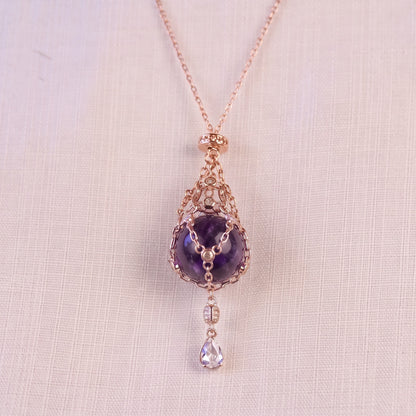 AC Natural Crystal Pouch Necklace