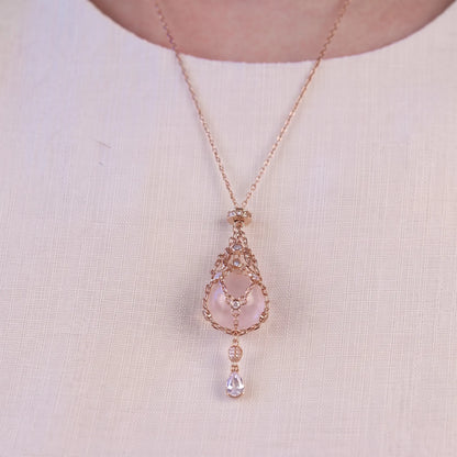 AC Natural Crystal Pouch Necklace