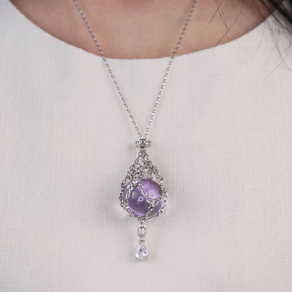 AC Natural Crystal Pouch Necklace