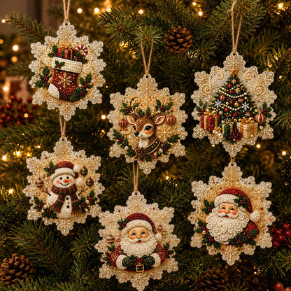 🔥Only Two-Pack for $19.98 Last Day Promotion!🎄Christmas DIY Diamond Painting Ornaments Kit (6 PCS)🎅