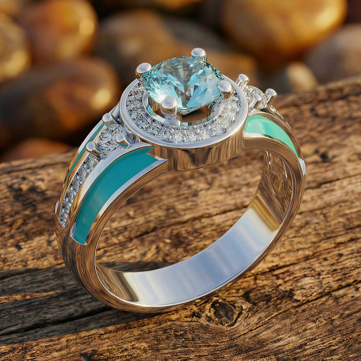 Brave Belt Ring - Aquamarine