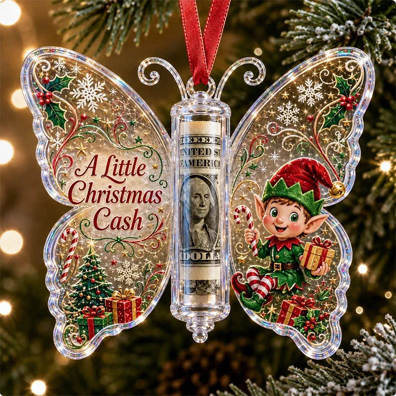 🔥Last few days - Buy One, Get One Free -🎄🦋 Christmas Cash Gift Butterfly Ornament – Holiday Money Holder Keepsake 💵✨
