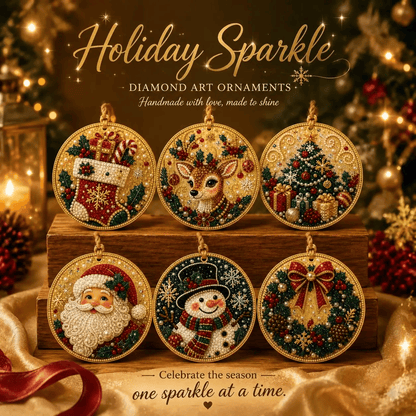🔥Only Two-Pack for $19.98 Last Day Promotion!🎄Christmas DIY Diamond Painting Ornaments Kit (6 PCS)🎅