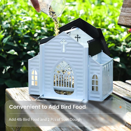 🎁 Mother’s Day 60% OFF-✝️Church-Shaped Metal Solar Bird Feeder(✨Same as in the video)