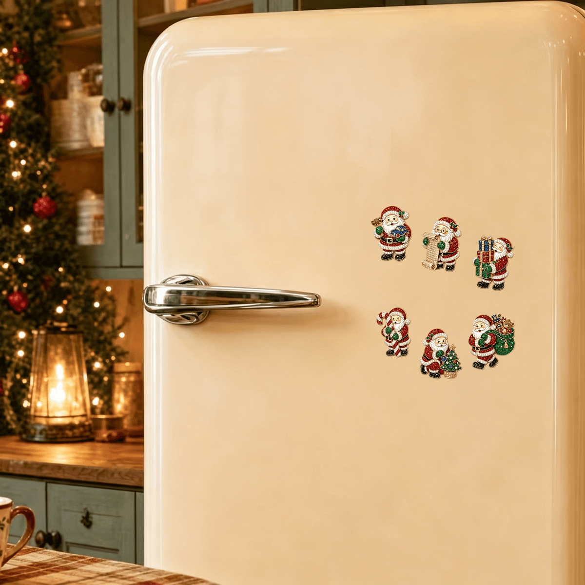 6pcs DIY Santa Claus Diamond Painting Fridge Magnet