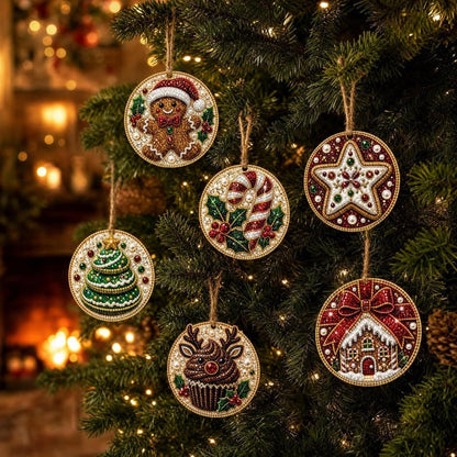 🔥Only Two-Pack for $19.98 Last Day Promotion!🎄Christmas DIY Diamond Painting Ornaments Kit (6 PCS)🎅